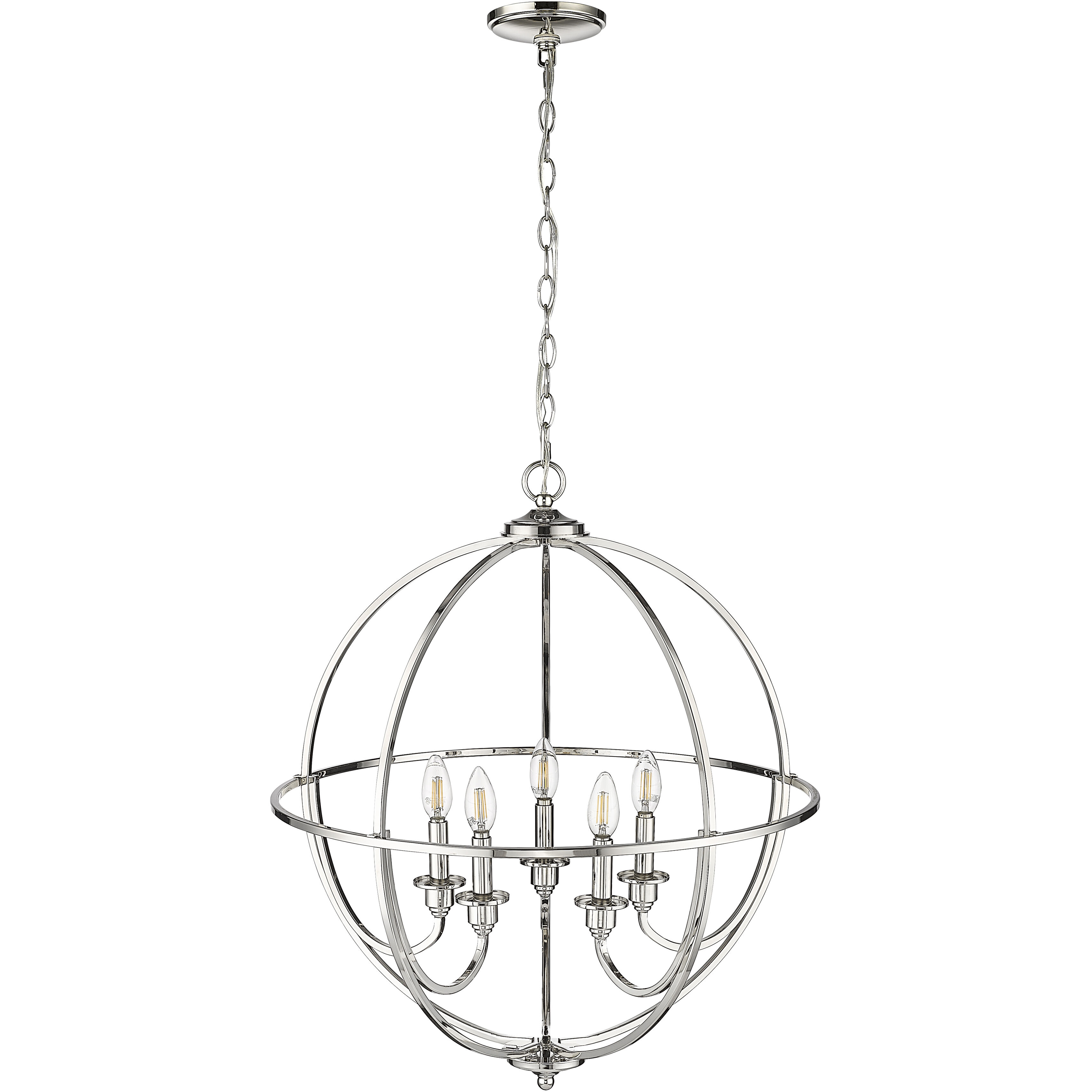 Artemis 5 Light 24 inch Polished Nickel Chandelier Ceiling Light